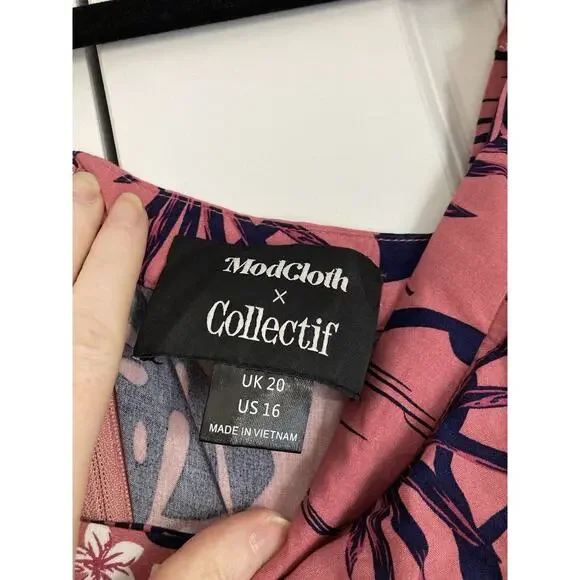 ModCloth x Collectif Katrina Tropicool Swing Dress Midi Size 16 US - Picture 4 of 8